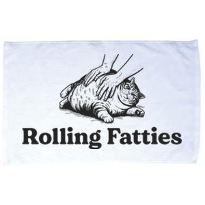 Rolling Fatties Funny Cat Lover Microfiber Hand Towel