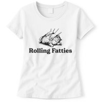 Rolling Fatties Funny Cat Lover Womens T-Shirt