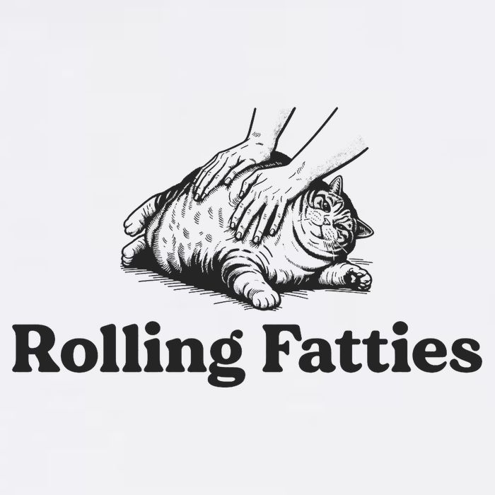 Rolling Fatties Funny Cat Lover Womens T-Shirt