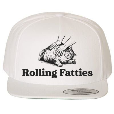 Rolling Fatties Funny Cat Lover Wool Snapback Cap