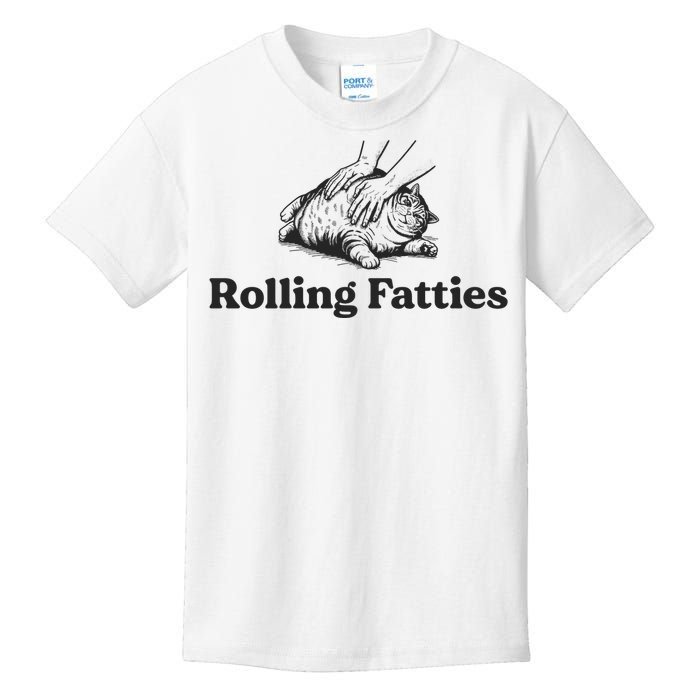 Rolling Fatties Funny Cat Lover Kids T-Shirt