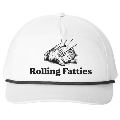 Rolling Fatties Funny Cat Lover Snapback Five-Panel Rope Hat