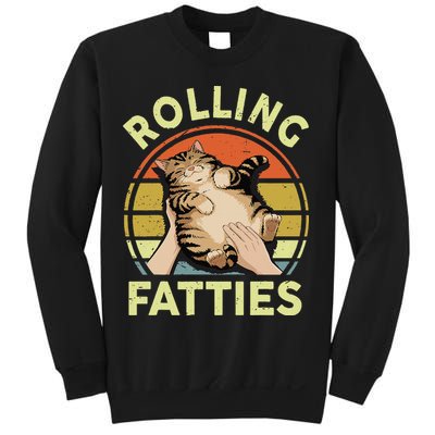 Rolling Fatties Funny Tabby Cat Breed Mom Dad Kitten Retro Sweatshirt