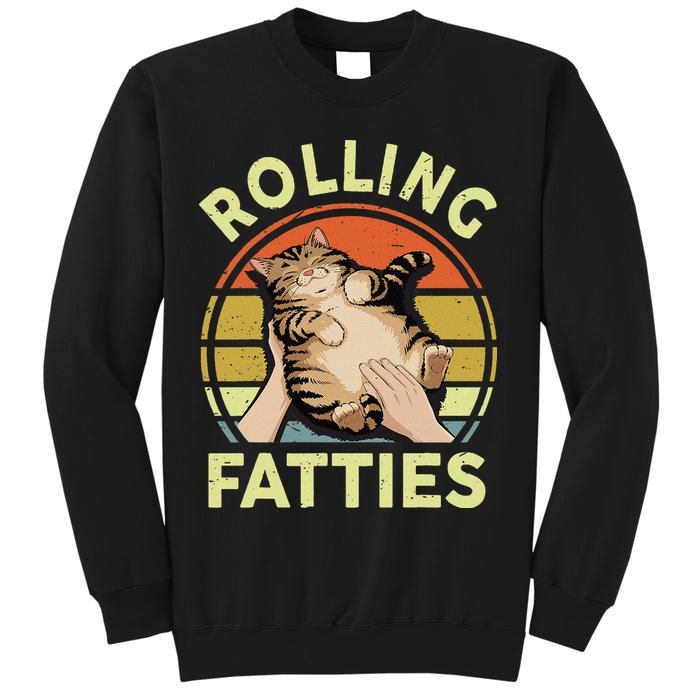 Rolling Fatties Funny Tabby Cat Breed Mom Dad Kitten Retro Sweatshirt
