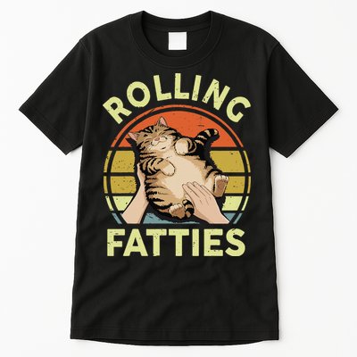 Rolling Fatties Funny Tabby Cat Breed Mom Dad Kitten Retro Tall T-Shirt
