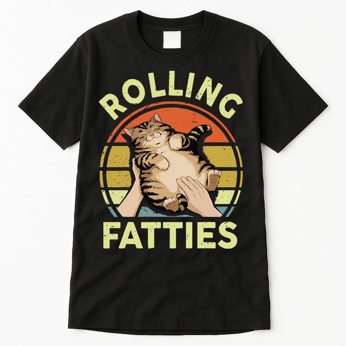 Rolling Fatties Funny Tabby Cat Breed Mom Dad Kitten Retro Tall T-Shirt