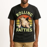 Rolling Fatties Funny Tabby Cat Breed Mom Dad Kitten Retro Tall T-Shirt