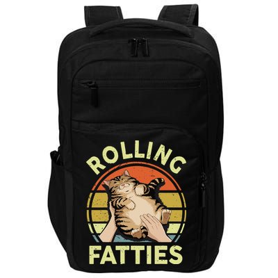 Rolling Fatties Funny Tabby Cat Breed Mom Dad Kitten Retro Impact Tech Backpack