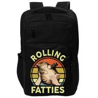 Rolling Fatties Funny Tabby Cat Breed Mom Dad Kitten Retro Impact Tech Backpack