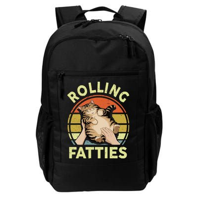 Rolling Fatties Funny Tabby Cat Breed Mom Dad Kitten Retro Backpack