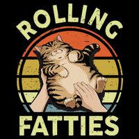 Rolling Fatties Funny Tabby Cat Breed Mom Dad Kitten Retro 16 in Basic Backpack