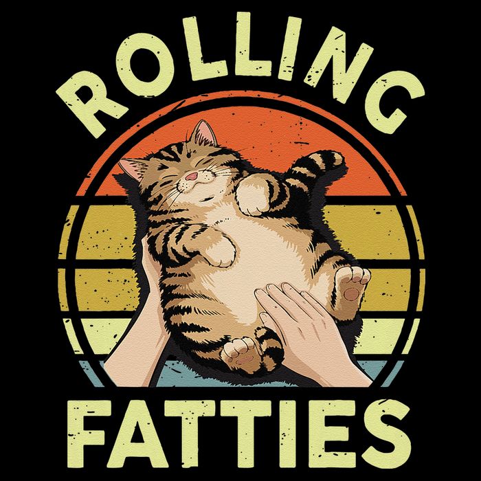 Rolling Fatties Funny Tabby Cat Breed Mom Dad Kitten Retro 16 in Basic Backpack