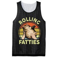 Rolling Fatties Funny Tabby Cat Breed Mom Dad Kitten Retro Mesh Reversible Basketball Jersey Tank