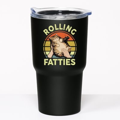Rolling Fatties Funny Tabby Cat Breed Mom Dad Kitten Retro Tumbler