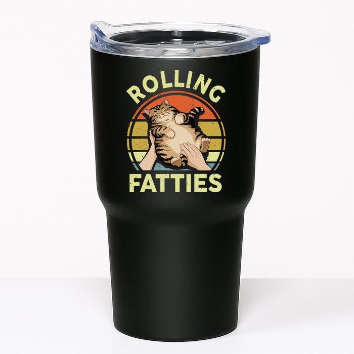 Rolling Fatties Funny Tabby Cat Breed Mom Dad Kitten Retro Tumbler