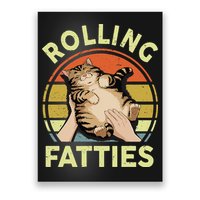 Rolling Fatties Funny Tabby Cat Breed Mom Dad Kitten Retro Poster