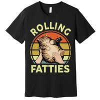 Rolling Fatties Funny Tabby Cat Breed Mom Dad Kitten Retro Premium T-Shirt