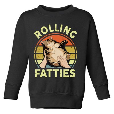 Rolling Fatties Funny Tabby Cat Breed Mom Dad Kitten Retro Toddler Sweatshirt