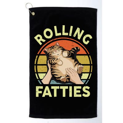 Rolling Fatties Funny Tabby Cat Breed Mom Dad Kitten Retro Golf Towel