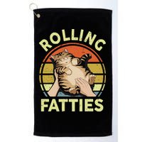 Rolling Fatties Funny Tabby Cat Breed Mom Dad Kitten Retro Golf Towel
