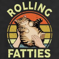 Rolling Fatties Funny Tabby Cat Breed Mom Dad Kitten Retro Golf Towel