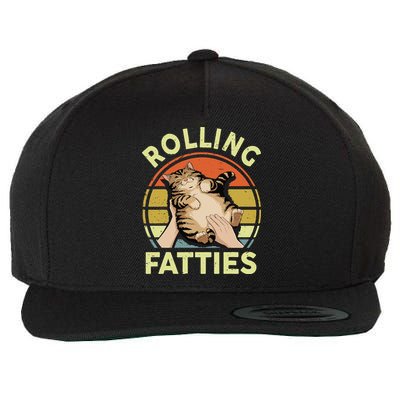 Rolling Fatties Funny Tabby Cat Breed Mom Dad Kitten Retro Wool Snapback Cap