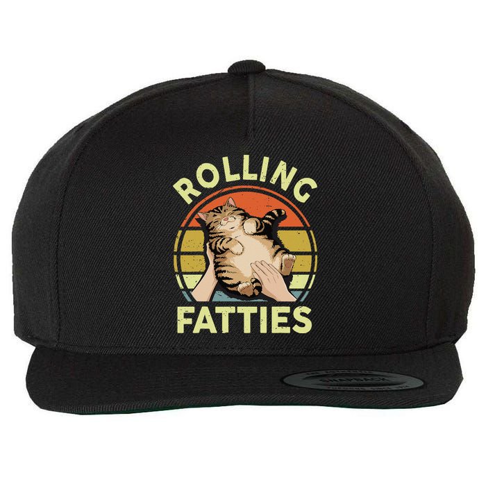 Rolling Fatties Funny Tabby Cat Breed Mom Dad Kitten Retro Wool Snapback Cap