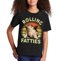 Rolling Fatties Funny Tabby Cat Breed Mom Dad Kitten Retro Kids T-Shirt