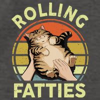Rolling Fatties Funny Tabby Cat Breed Mom Dad Kitten Retro Vector Backpack
