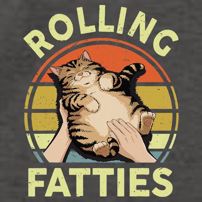 Rolling Fatties Funny Tabby Cat Breed Mom Dad Kitten Retro Vector Backpack