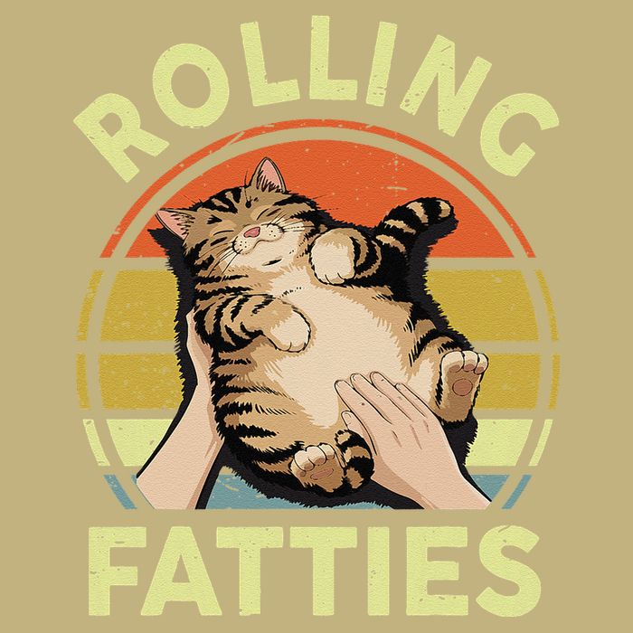 Rolling Fatties Funny Tabby Cat Breed Mom Dad Kitten Retro Cooling Performance Crew T-Shirt