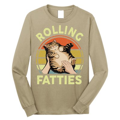 Rolling Fatties Funny Tabby Cat Breed Mom Dad Kitten Retro Long Sleeve Shirt