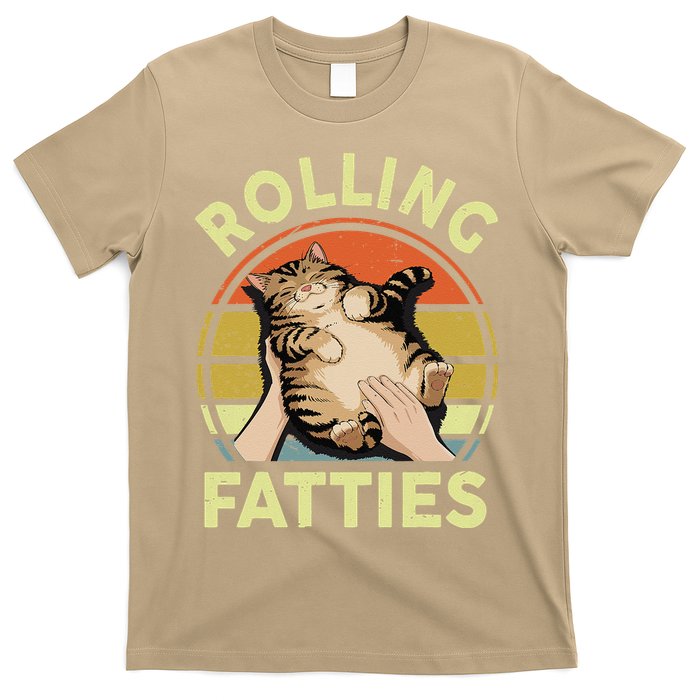 Rolling Fatties Funny Tabby Cat Breed Mom Dad Kitten Retro T-Shirt