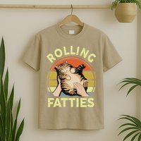 Rolling Fatties Funny Tabby Cat Breed Mom Dad Kitten Retro T-Shirt