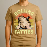 Rolling Fatties Funny Tabby Cat Breed Mom Dad Kitten Retro T-Shirt