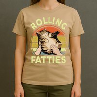 Rolling Fatties Funny Tabby Cat Breed Mom Dad Kitten Retro T-Shirt