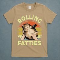 Rolling Fatties Funny Tabby Cat Breed Mom Dad Kitten Retro T-Shirt