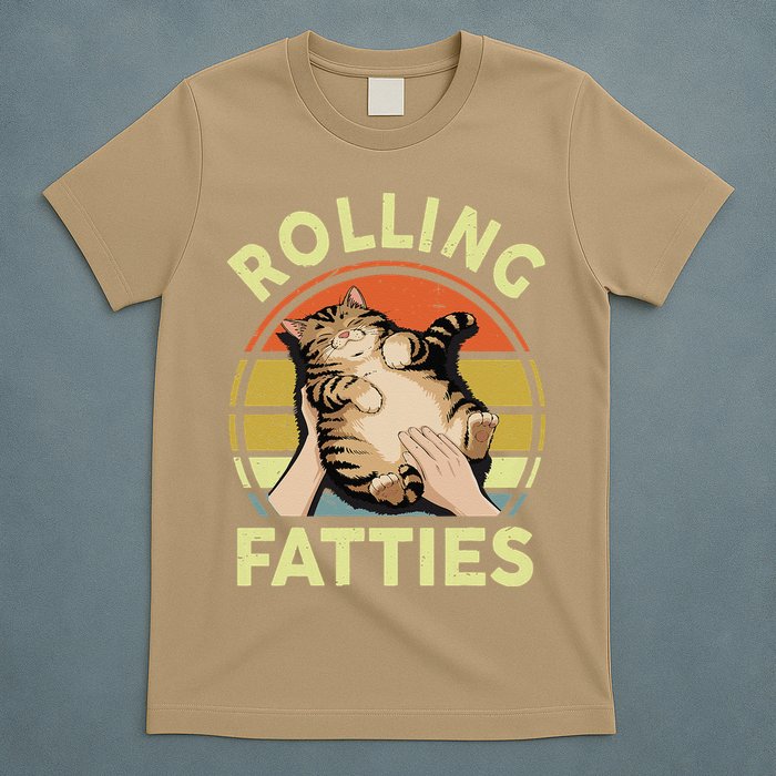 Rolling Fatties Funny Tabby Cat Breed Mom Dad Kitten Retro T-Shirt