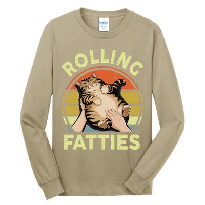 Rolling Fatties Funny Tabby Cat Breed Mom Dad Kitten Retro Tall Long Sleeve T-Shirt