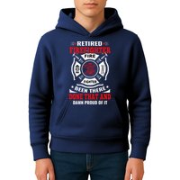 Retired Firefighter Fire Fighter Been There Done That And Damn Proud Of It Kids Hoodie