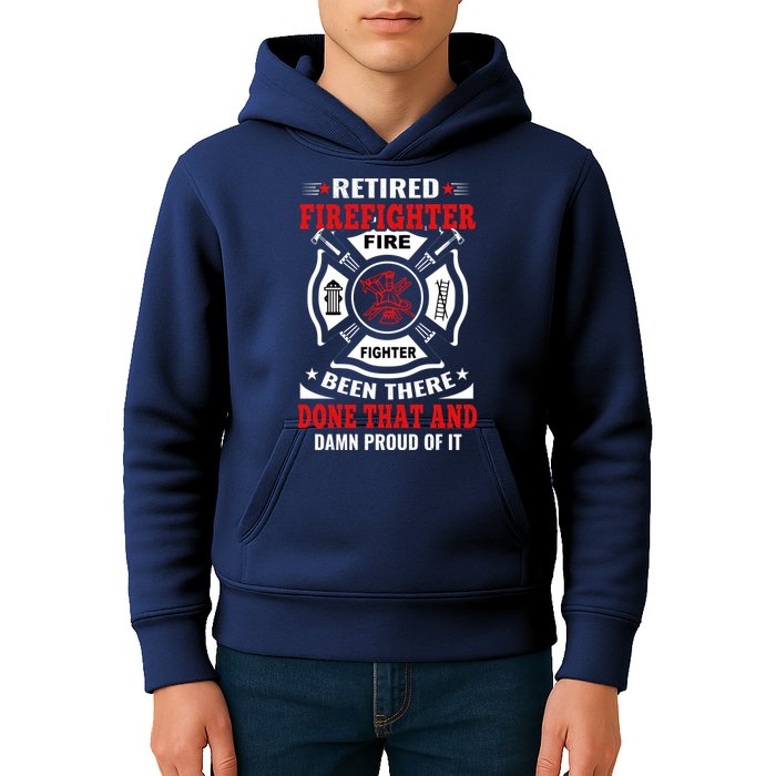 Retired Firefighter Fire Fighter Been There Done That And Damn Proud Of It Kids Hoodie