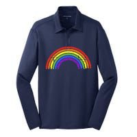 Rainbow Flag For LGBTQ+ Pride Month Awareness Silk Touch Performance Long Sleeve Polo