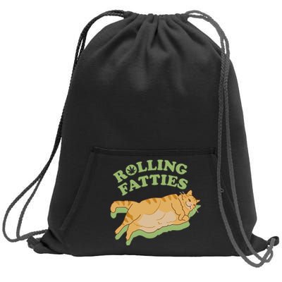 Rolling Fatties Funny Weed Cat Marijuana Sweatshirt Cinch Pack Bag