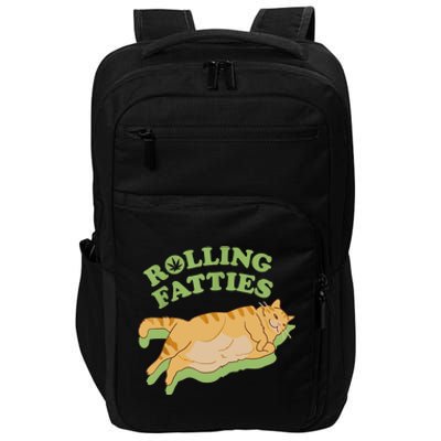 Rolling Fatties Funny Weed Cat Marijuana Impact Tech Backpack