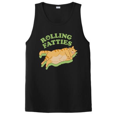 Rolling Fatties Funny Weed Cat Marijuana PosiCharge Competitor Tank