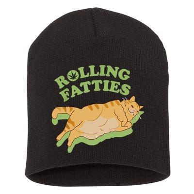 Rolling Fatties Funny Weed Cat Marijuana Short Acrylic Beanie