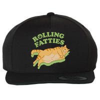 Rolling Fatties Funny Weed Cat Marijuana Wool Snapback Cap