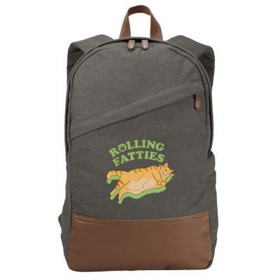 Rolling Fatties Funny Weed Cat Marijuana Cotton Canvas Backpack