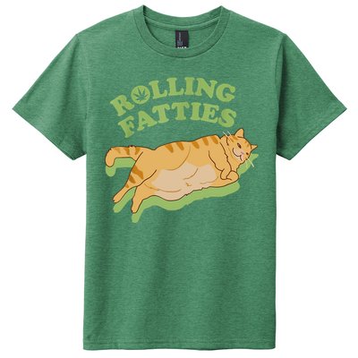 Rolling Fatties Funny Weed Cat Marijuana Kids T-Shirt