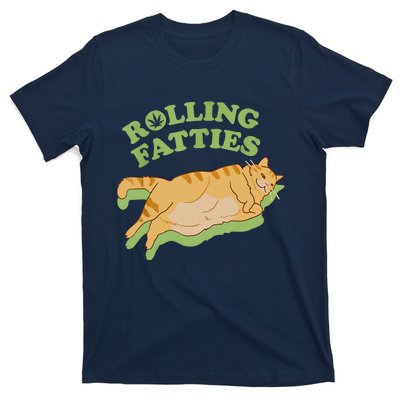 Rolling Fatties Funny Weed Cat Marijuana T-Shirt